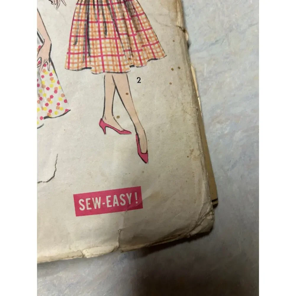 Vintage 1950's Advance Pattern #9051 Jr. and Misses One‎ Piece Dress Size 16 HTF